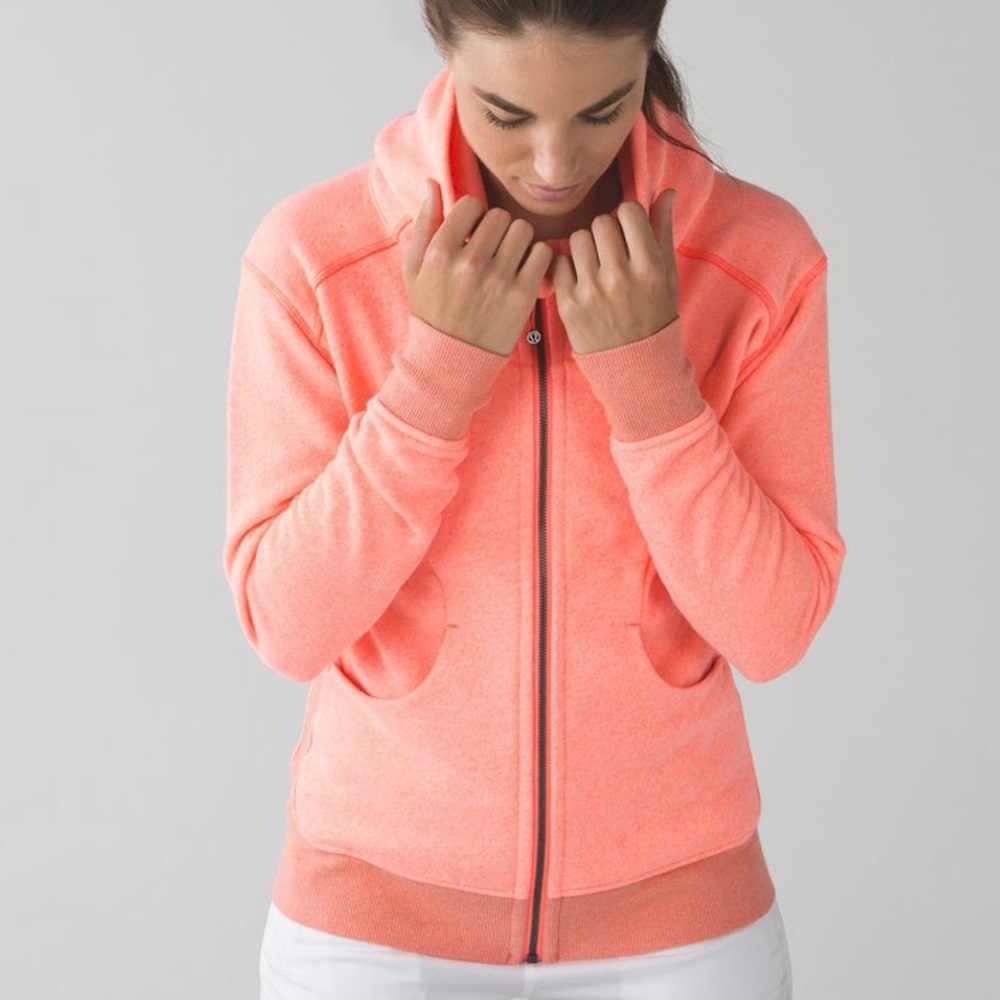 Lululemon On The Daily Hoodie Full-Zip Sweatshirt Women’s 6 Grapefruit Scuba